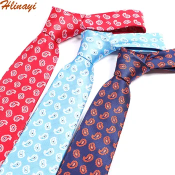 

Hlinayi Men's polyester high-density paisley with cashew pattern tie