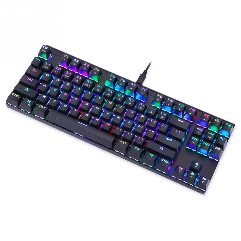 

Motospeed CK101 Mechanical Keyboard RGB Light Ergonomic 87 Anti-ghosting Keys Blue/Red Switch