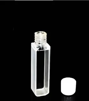 

High quality Two sides clear 10mm path length quartz cuvette cell with screw cap