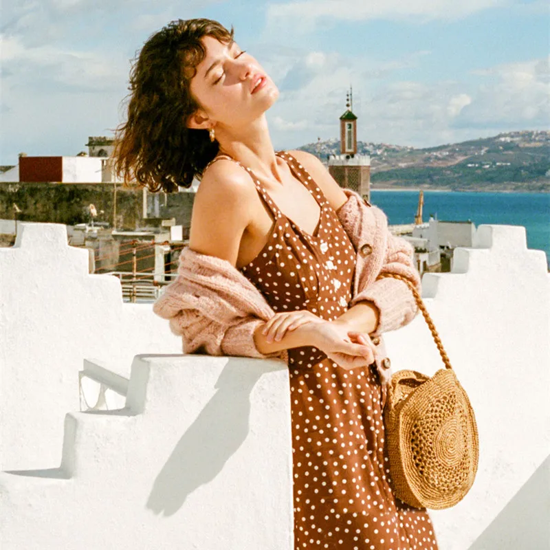 

2019 New Pattern Manual Straw Beach Plaited Weave Package Vintage Concise Round Hollow Out Small Elegant Vintage Handbag Women