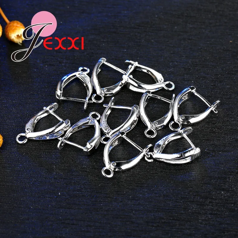 JEXXI غرامة مجوهرات مكونات S90 اليدوية المحدبة النتائج حلقات خطاف Leverback Earwire تركيبات