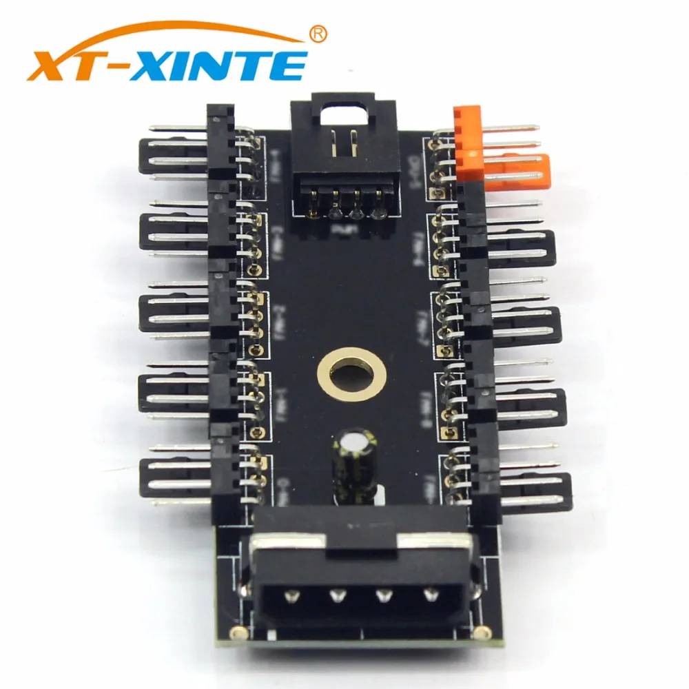 PC 1 to 10 4Pin / SATA Cooler Fan Hub Cooling Splitter Cable PWM 12V Led Speed Power Supply Adapter For Mining PC Computer