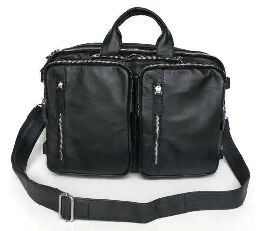 Классические черные повседневные сумки через плечо из натуральной кожи, мужской ручной портфель, сумка для ноутбука, дорожные сумки, 5 шт./лот, 7041A