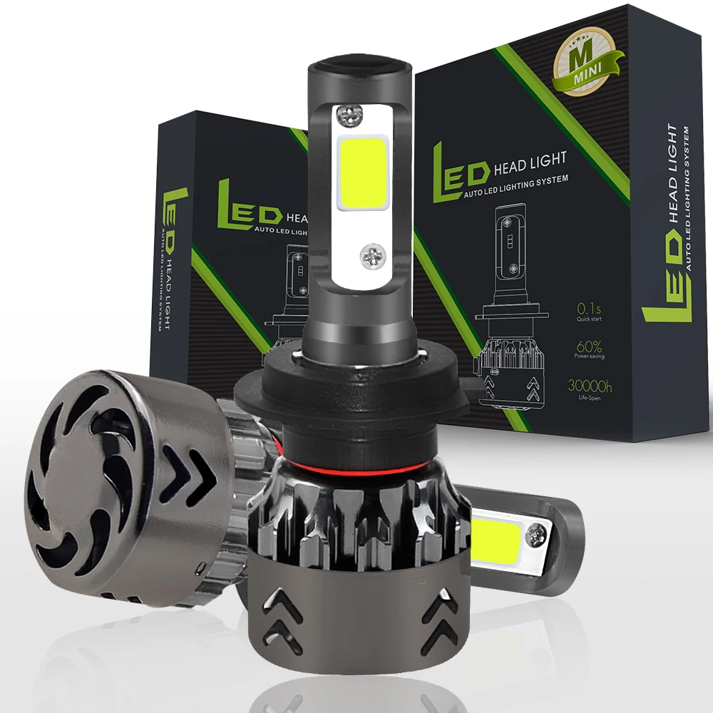 

High Quality Car Headlight H1 H7 H8 H9 H11 H13 Auto LED Headlamp 9005 H10 HB3 9006 H4 9003 60W 6000LM 6000K COB Fog Light Bulb