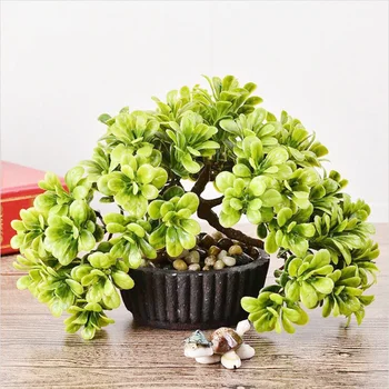 

Cute 18 CM Green Small Bonsai Tree in Pot Artificial Plant Decoration for Office/Home Table Decor