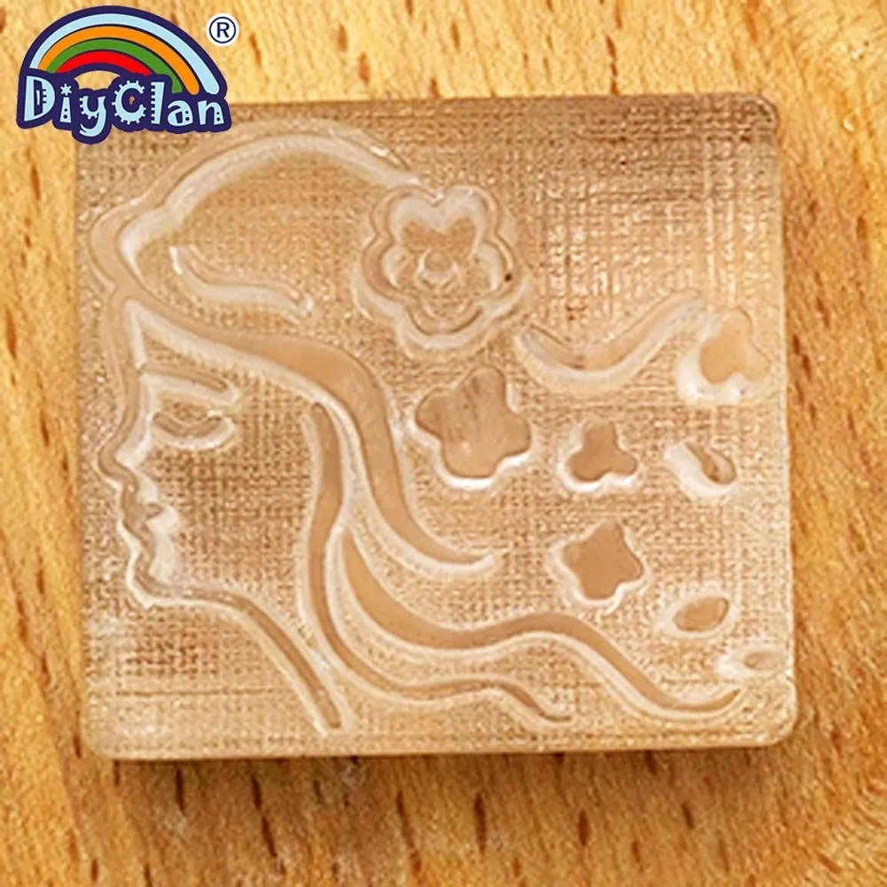 Цветок Девушка ручной работы мыло делая штамп длинные волосы Gilr Diy натуральные