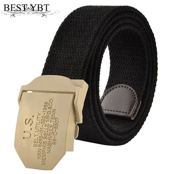 

Best YBT Hot Belts 110CM 120CM Military Canvas Belt For Mens And Woman US Buckle Belts Luxury Outdoor Sports Jeans men belt