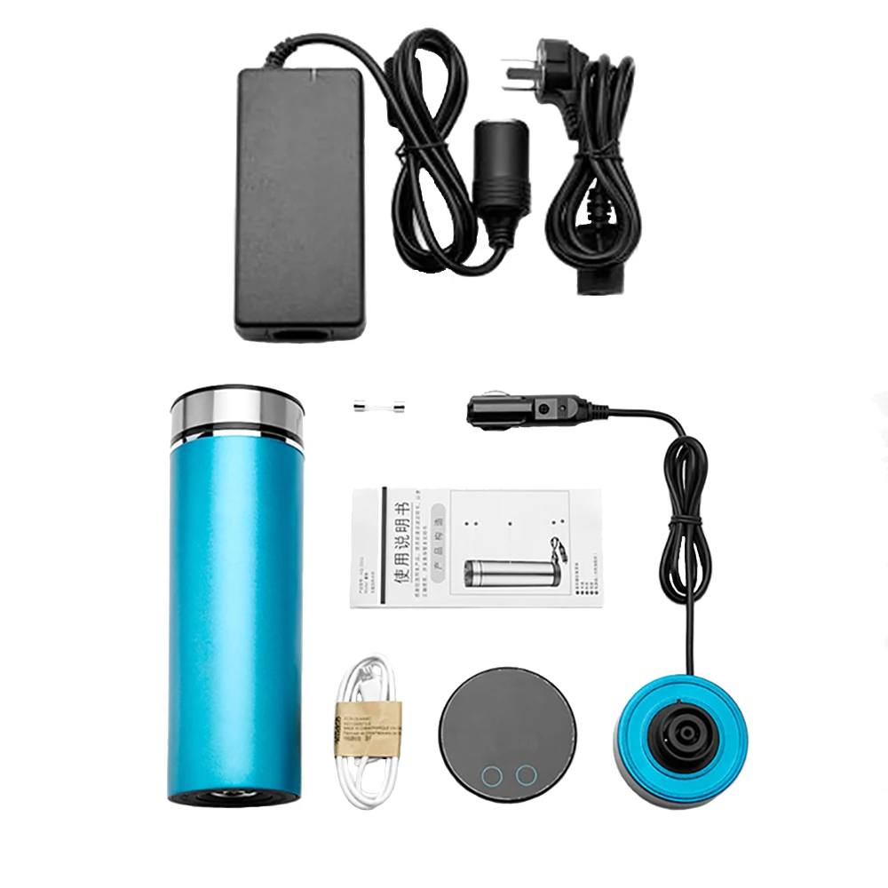 

Heating Cup Remote Control LCD Touch Screen Smart Electric Hot Water Cup Car Home Dual-use Teakettle Thermos Cup 12V-24V 100 ° C