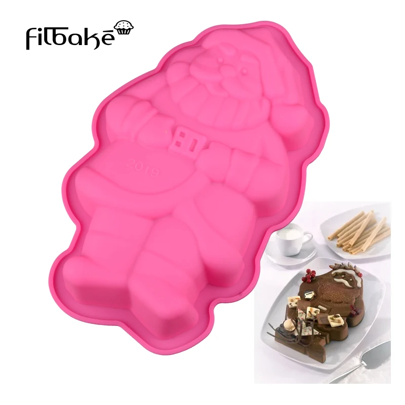 FILBAKE 3D DIY силиконовая Санта Клаус форма для торта в форме сердца мыло кекса