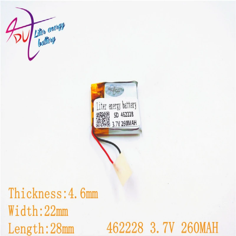 

3.7V,260mAH 462228 452030 Polymer lithium ion / Li-ion battery for SMART WATCH,bluetooth earphone,mp4,mp3,GPS