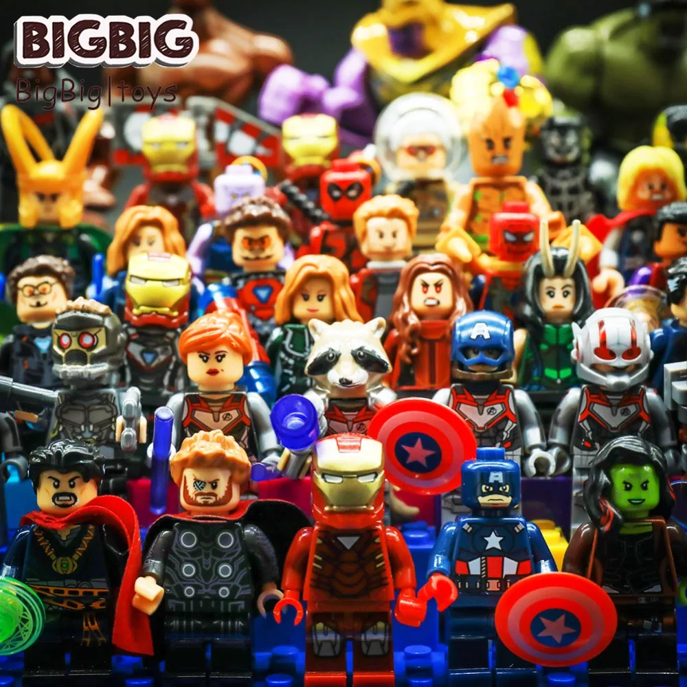 

Marvel Avengers EndGame Captain America Legoes minifigs Single Spiderman Building Blocks bricks compatible Legoes playmobil toys