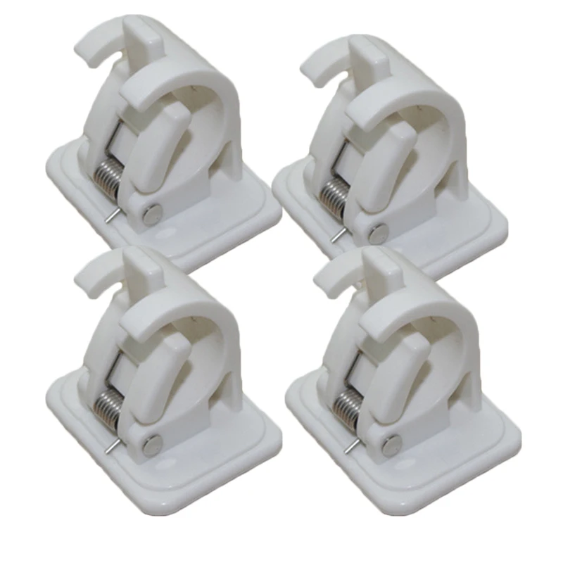 

Accessories Curtain rod Bracket 4Pcs Hanger Plastic White Household Tools Crossbar Hooks Organizer Rails Practical