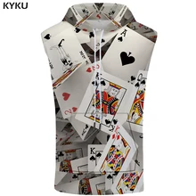 KYKU бренд покер без рукавов толстовка с картами рубашки креативный Стрингер модная футболка для бодибилдинга Мужская одежда Повседневная