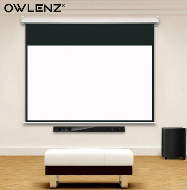 Owlenz Hd 100 Inch 16 9 Electric Projection Screen W Remote Control Owlenz Hd 100 Inch 16 9 Electric Projection Screen W Remote Control Motorized Wall
