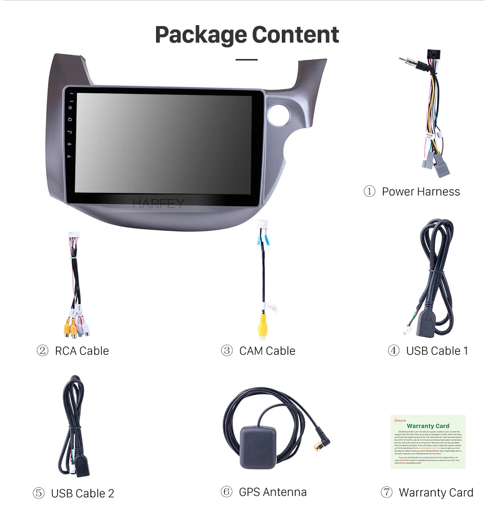 Flash Deal Harfey Head Unit Touchscreen GPS Navigation for 2007-2013 HONDA FIT JAZZ RHD Android 8.1 10.1" Radio Bluetooth Music WiFi OBD2 19