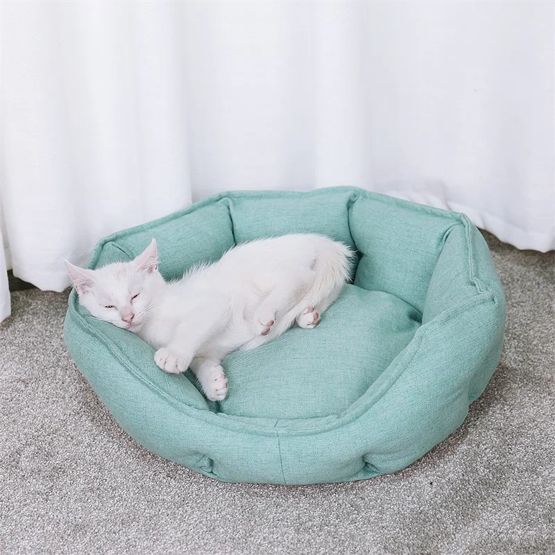 Buy High Quality 3 Size Pet Round Soid Bed Cat Dog Self warm Pet Bed Soft Dogs