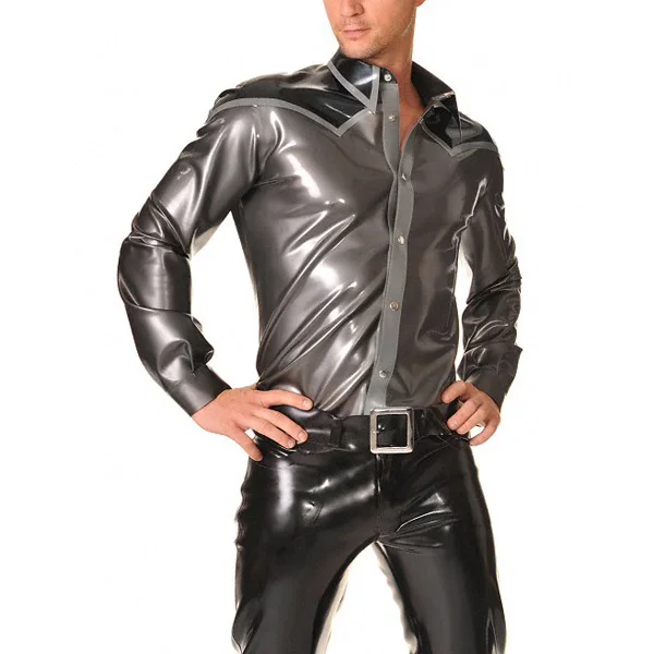 

0.6MM Thickness Rubber Latex Mens Blouse Latex Clothes