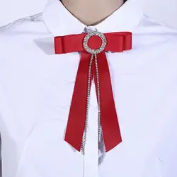 WINSTBROK Для женщин Галстуки длинные ткань галстук-бабочка для Для женщин Кристалл бисером бабочкой в Галстуки Для женщин с бантом модные