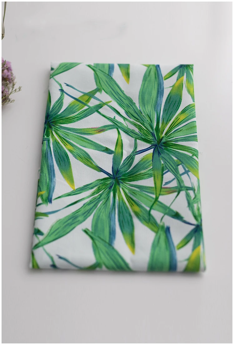 Хлопковая холщовая ткань с рисунком листьев, ручная швейная ткань для дивана, сумки для штор, материал для украшения дома - Цвет: see chart