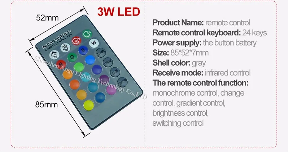 Светодиодный точечный светильник 16 цветов RGB E27/GU10 AC: 86-265V MR16 DC: 12V RGB цветной светодиодный светильник 3W освещение+ 24 ключа ИК пульт дистанционного управления