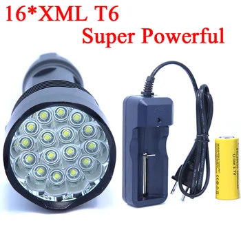 

16T6 2017 New Design 22000LM 16 x XM-L T6 LED Flashlight Torch 26650 Battery Hunting Lamp Light Lantern 5 Modes