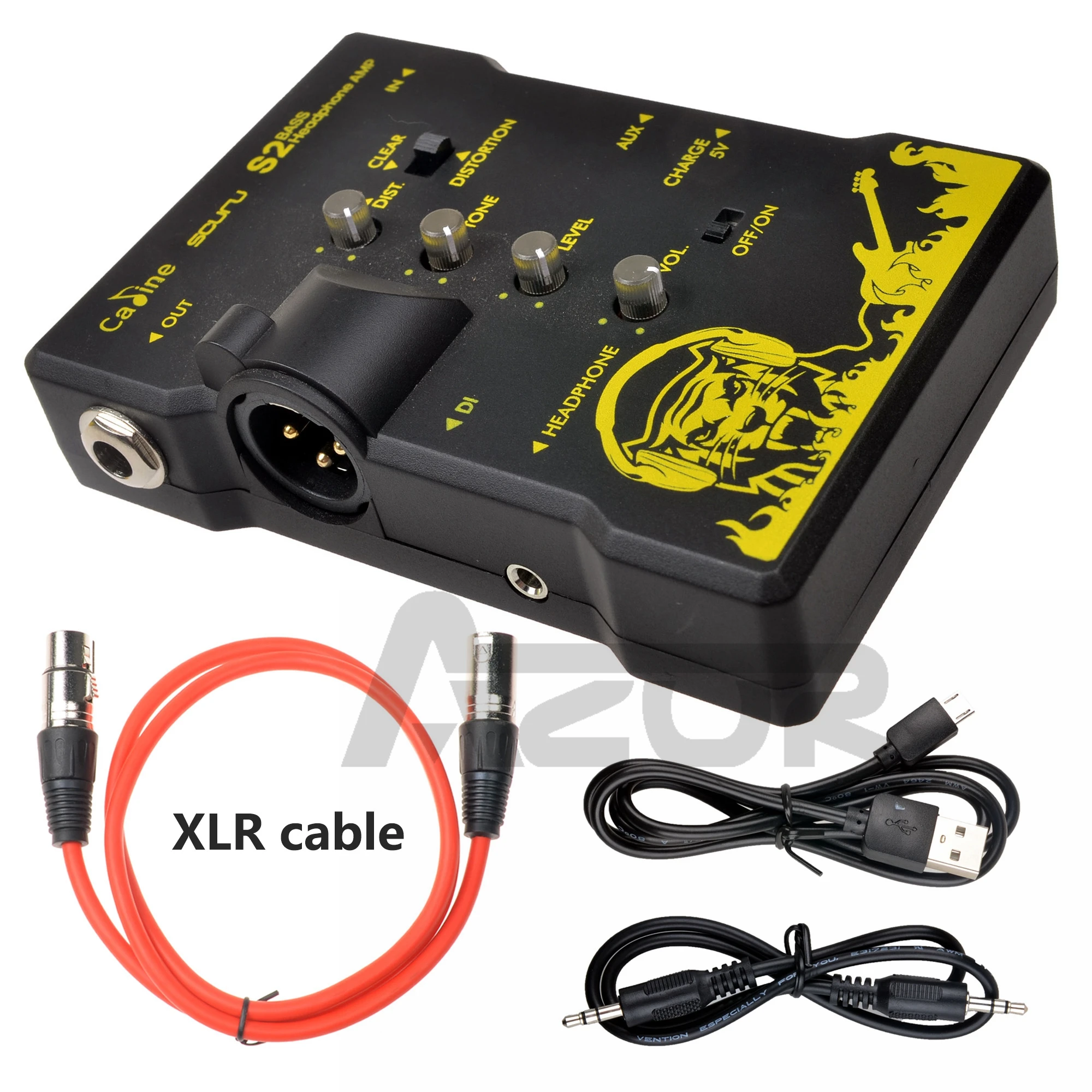Caline S2 Bass Headphone AMP Guitar Accessories With XLR Cable Audio Connector XLR Output Recharge Headphone Use For Bass