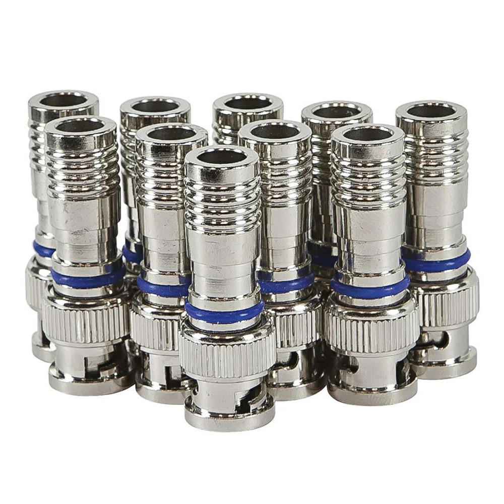 

10PCS CCTV Male BNC Compression Connector RG59 Coax Cable Adapter for Security Camera, Best Quality