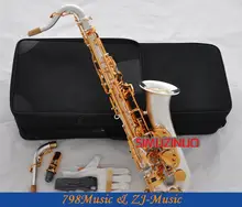 Professional C Melody Saxophone Satin Silver Plated sax Abalone Key +Case