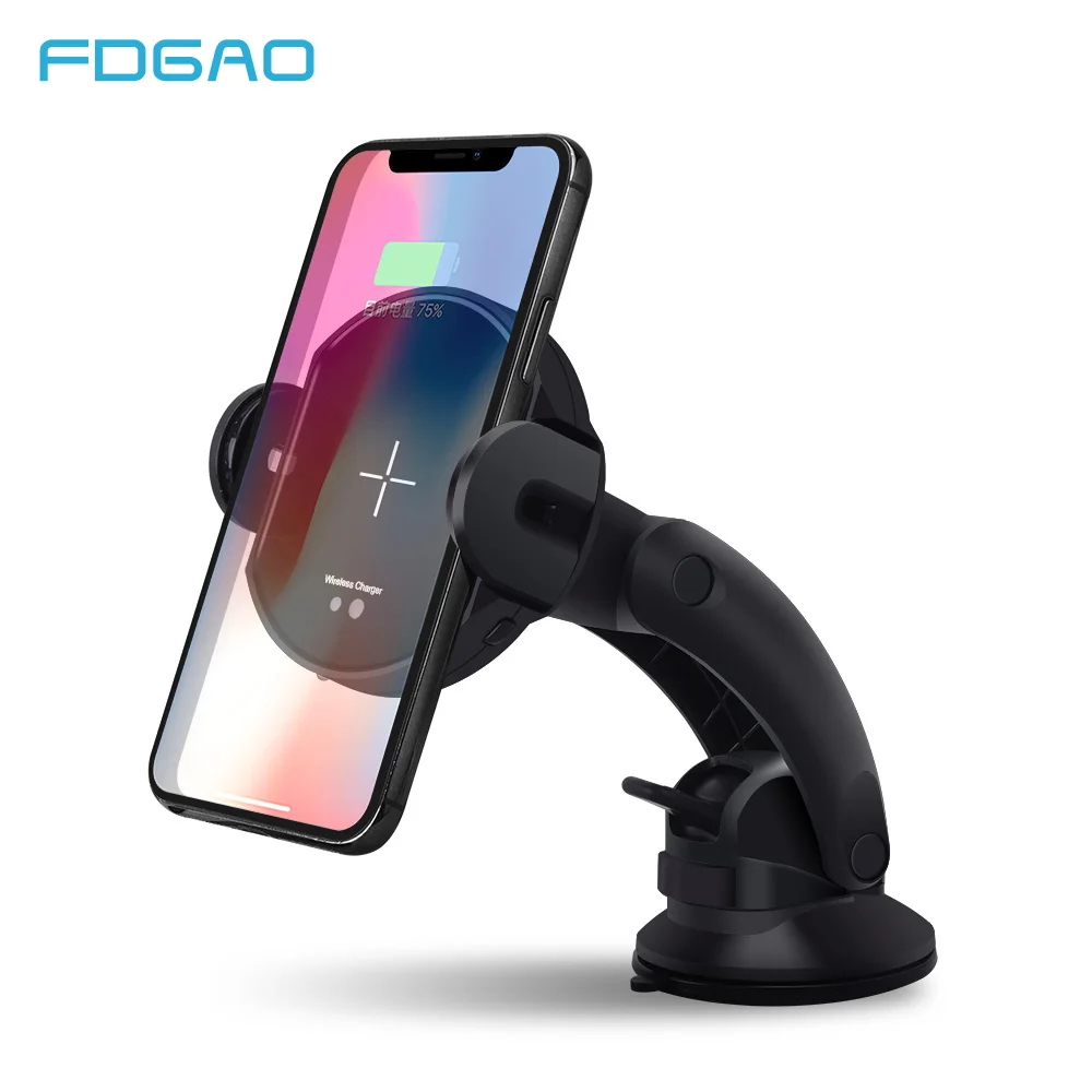 

FDGAO 5W Car Mount Qi Wireless Charger For iPhone XS Max X XR Infrared Sensing Car Phone Holder For Samsung Note 9 S9 S8