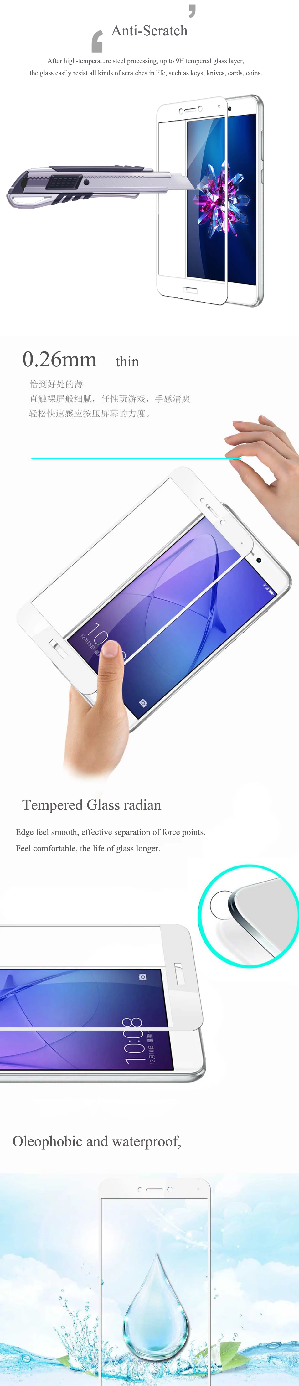 LeCayee 2.5D Tempered Glass For Huawei Honor 8 Lite honor 8 High Quality Safety Full Cover Screen Protector Full Screen Glass (8)