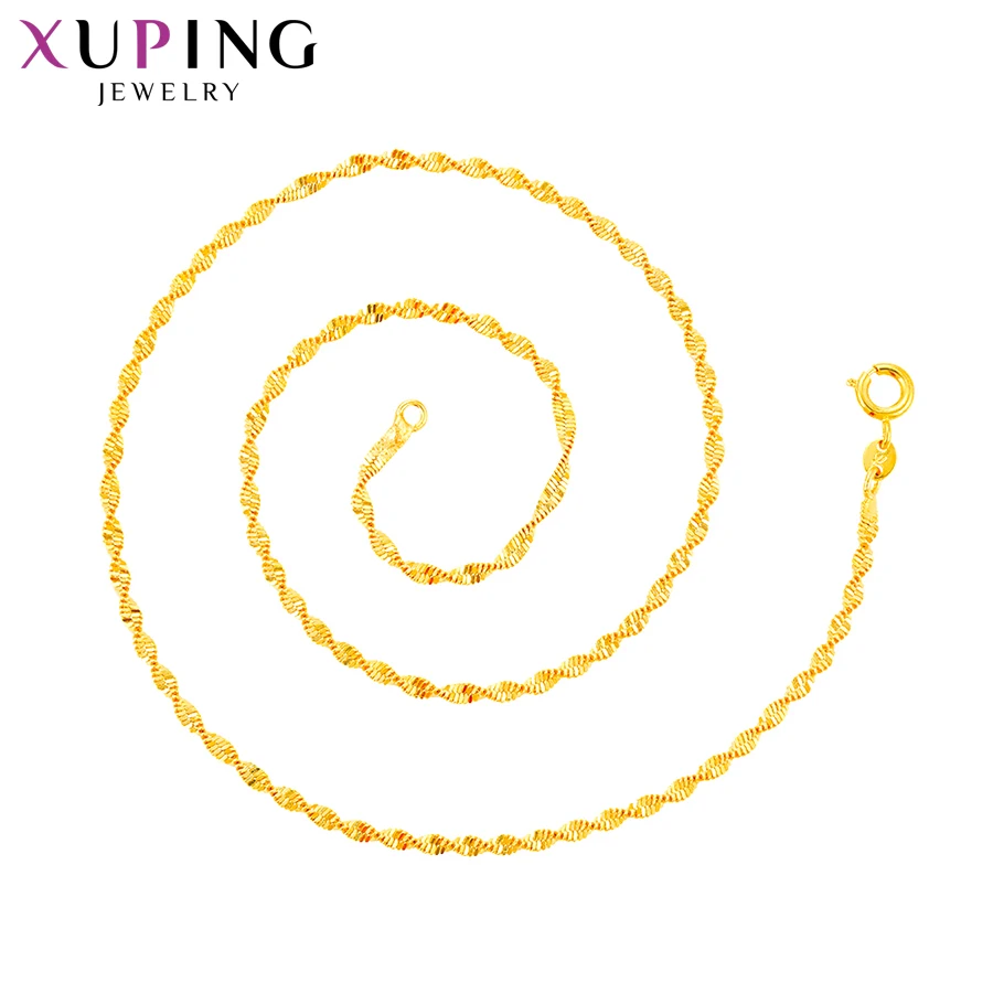 Xuping Fashion Elegant Exquisite Necklace Gold Color Plated Long ...