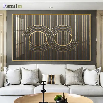 

Abstract Golden canvas painting black posters and print wall art canvas for living room bedroom aisle abstract art modern décor