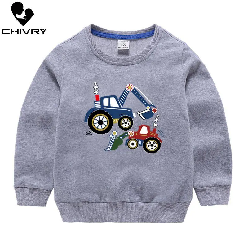 Children Hoodies Sweatshirts Boys Girl Kids Cartoon Print Cotton Pullover Tops Baby Boys Casual Aut