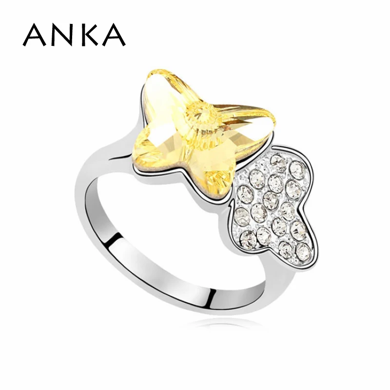 

ANKA New Arrival Bridal Sets Trendy Rings Vintage Jewelry Butterfly Ring Crystals from Austria #97777