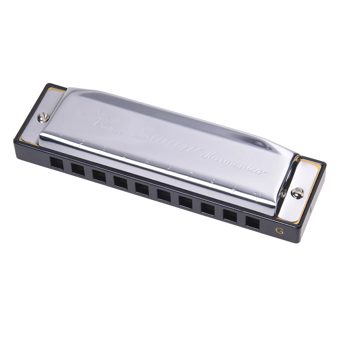 

8Pcs Harmonica with 10 holes - silver