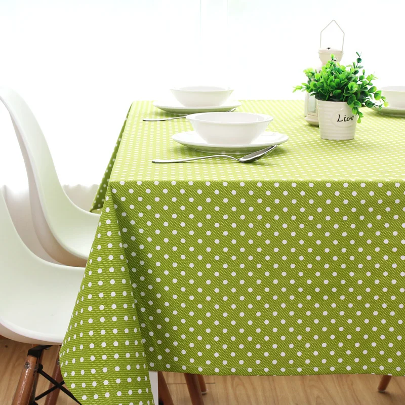Rustic green big jade dining table cloth thickening canvas cotton