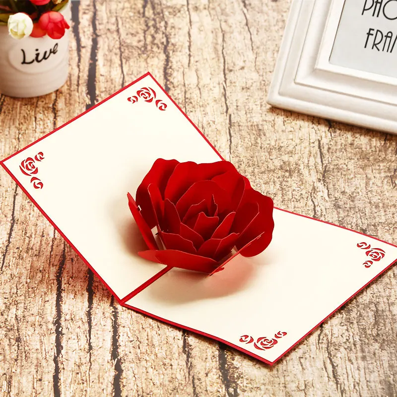 

3D Pop Up Greeting Cards with Envelope Festival Card Post Card Invitations For Birthday Christmas Valentine' Day Party Wedding