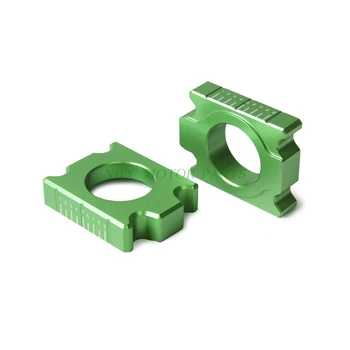 

Rear Axle Block Kit Chain Adjuster For Kawasaki KX125 KX250 2003-2008 KX250F KX450F 2006-2015 KLX450R 2008-2014