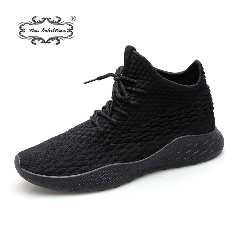 

New Exhibition Men casual Shoes Light Breathable Trainer sneakers Outdoor Lace-Up Knit Upper Mesh Designer Men's Wild tide shoes