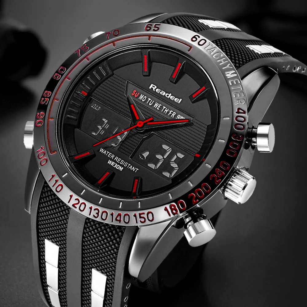 Men Sport Watch Digital Analog Military Luxury Watch Men LED Male Clock Casual Wrist Digital-Watch