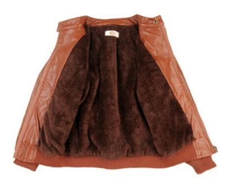 Куртка для мальчиков куртки из искусственной кожи 2 цвета детская модная одежда на весну осень и зиму - Цвет: brown thick