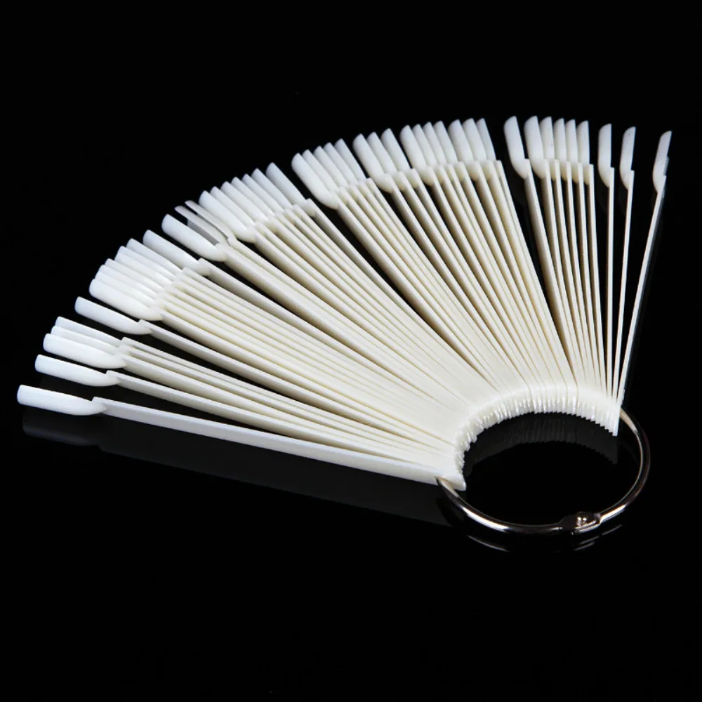 

50 Sticks Fake Nail plate nail polish color plate sample display board beginners practicing Sketchpad display stand.