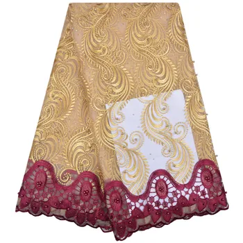 

Best Quality African Lace Fabric Swiss Voile Lace High Quality Embroidery French Mesh 2018 Nigeria Lace Fabric Material 1218