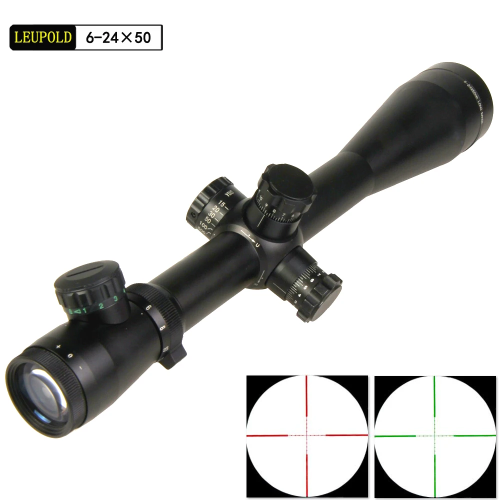 

LEUPOLD 6-24x50 M1 Hunting Scopes Optics Rifle Scope Red and Green Illuminated Riflescope Tactical with 11mm / 20mm mounts