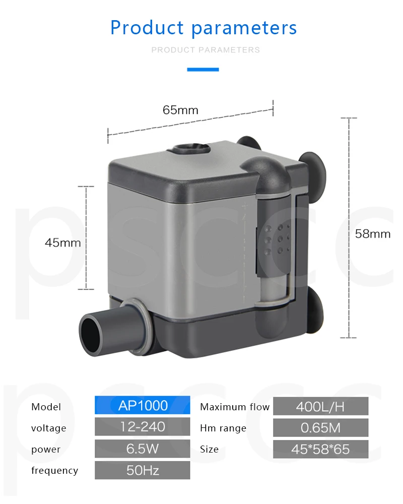 AP1000 AP-1000 400л/ч Золотая рыбка чаша водяной насос, многофункциональный аквариумный водяной погружной насос. Супертихий погружной насос