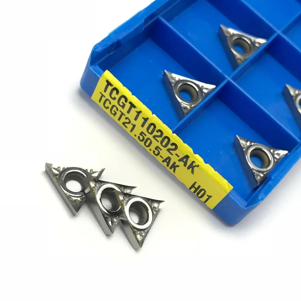 

CNC Insert TCGT110202 AK H01 Aluminum Insert 10pcs Uncoating Indexable Internal Tool Inserts CNC Lathe Machine Tool Cutter