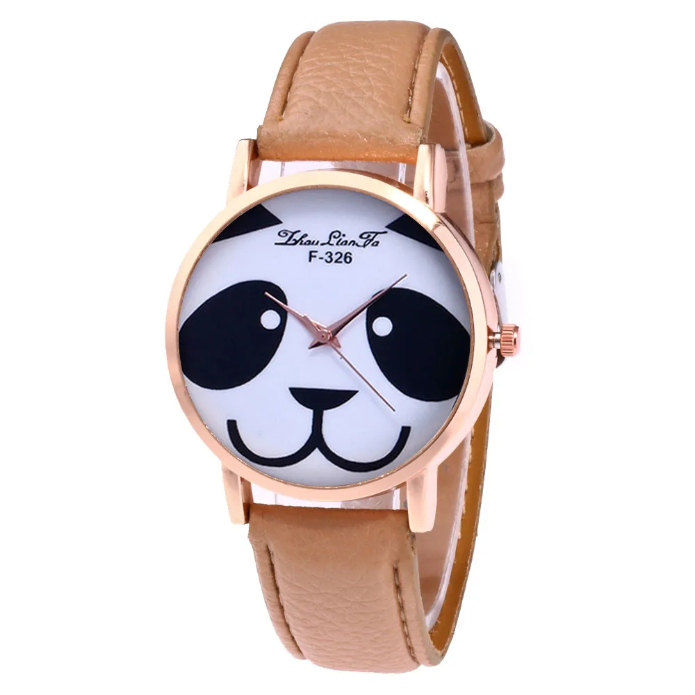 Gofuly модная лента, сиденье из искусственной кожи часы повседневные женские часы Relogio Feminino Panda кварцевые наручные часы Relojes Mujer& Ff