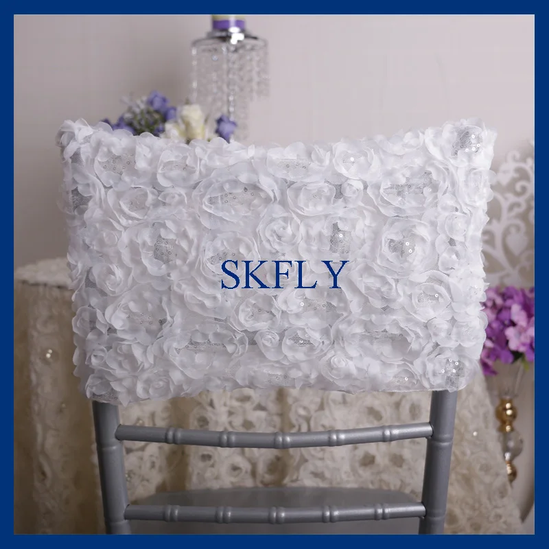 

CH020B New 2018 free shipping gorgeous standard chiavari half ivory rosette chair cover or chair cap