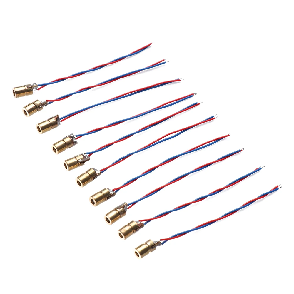 Adjustable Laser Dot Diode Module Red Copper Head Laser diode 650nm 6mm 3/5V 5 million Watt Power Tool Accessories 5Pcs laser module laser machine spare parts