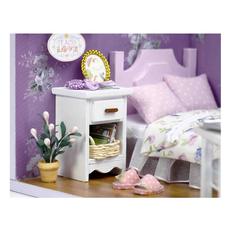 Mini House Diy Sweet Sunshine Series Toy House With Dust Cover Miniature Dollhouse Kit Toys for Children Birthday Gifts H001